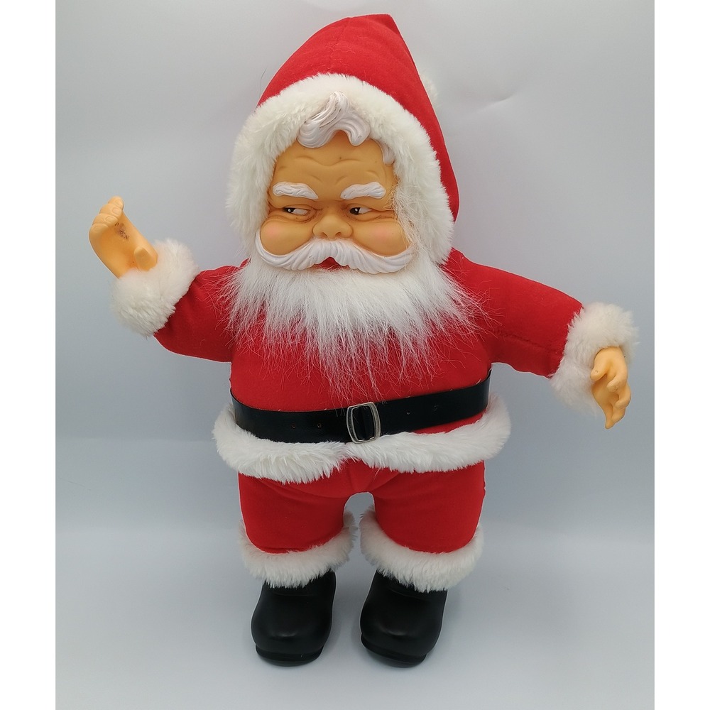 14" 1988 Rich's Dakin RUBBER FACE Hands Black Boots Coca Cola Santa Clause B3